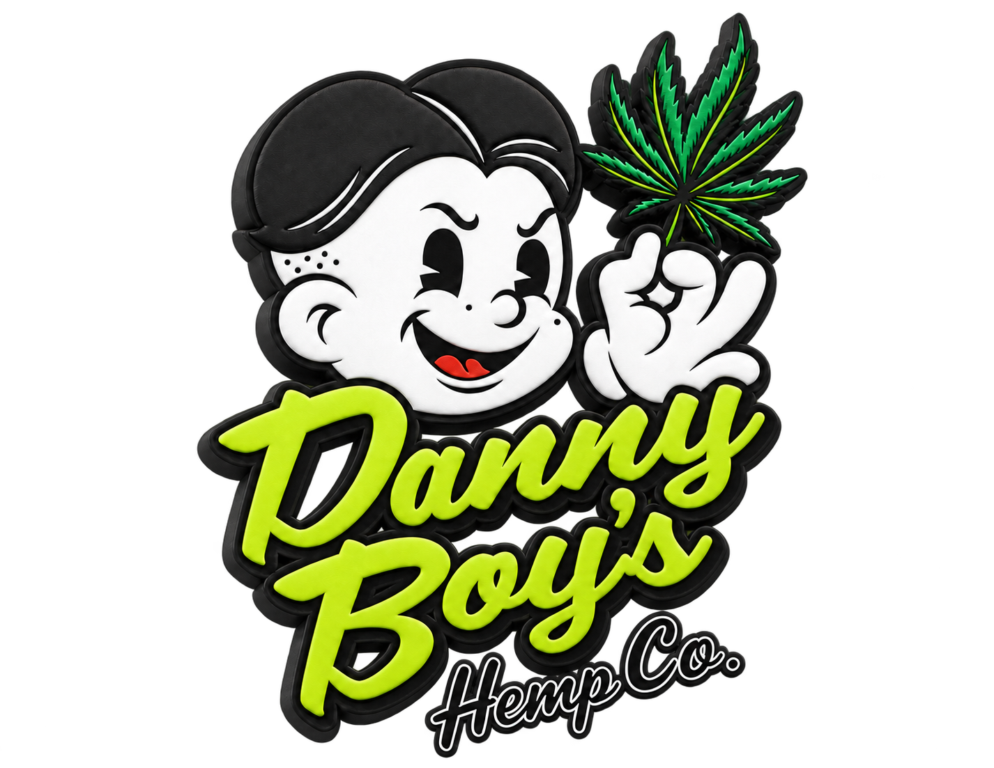 Matte three-dimensional Danny Boys Hemp Co logo